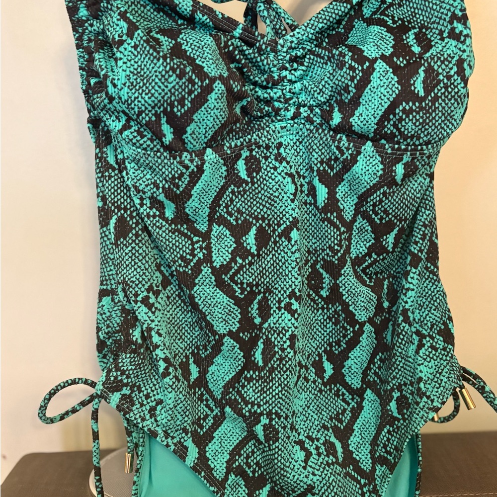 Green Snake Print One Piece Swimsuit never wore!